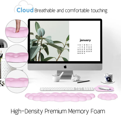 Cloud Wrist Rest Keyboard Palm Rest with Non-Slip Base for Computer Gaming Wrist Rest, YAMJUG Cloud Arm Rest Keyboard Wrist Pad Rainbow