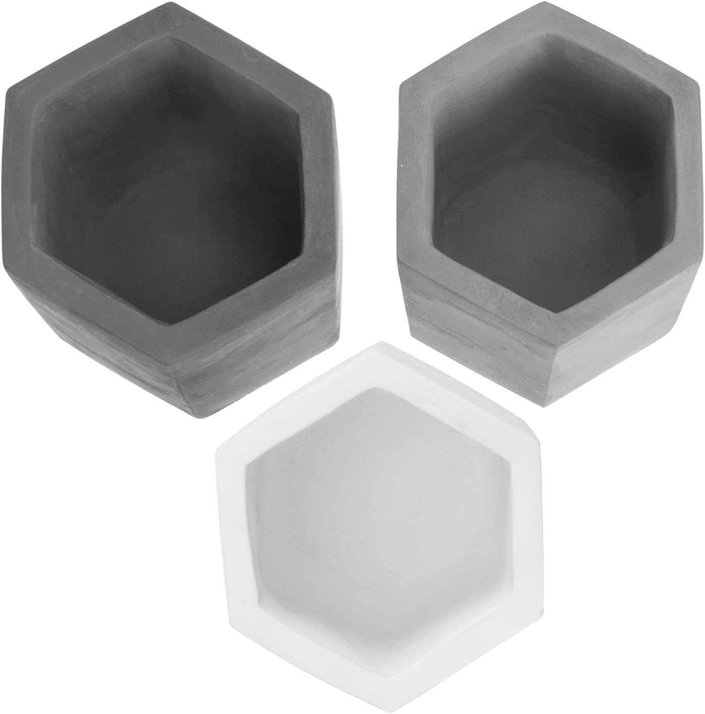 MyGift Pen Holder Pencil Holder For Desk,Pen Cup Holder For Desk,Concrete Desktop Pencil Cup,Modern Gray-Tone,Set of 3