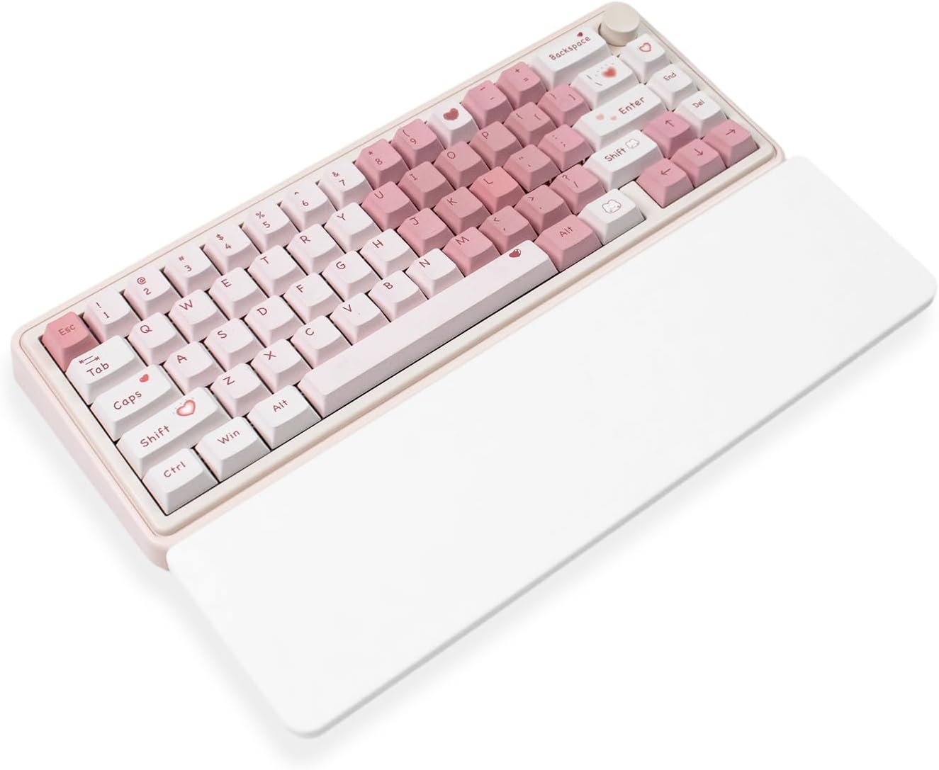 Ergonomic 75% Keyboard Wrist Rest-12.8" Silicone Non-Slip Keyboard Hand Rest, Relief of Hand Pain(White)