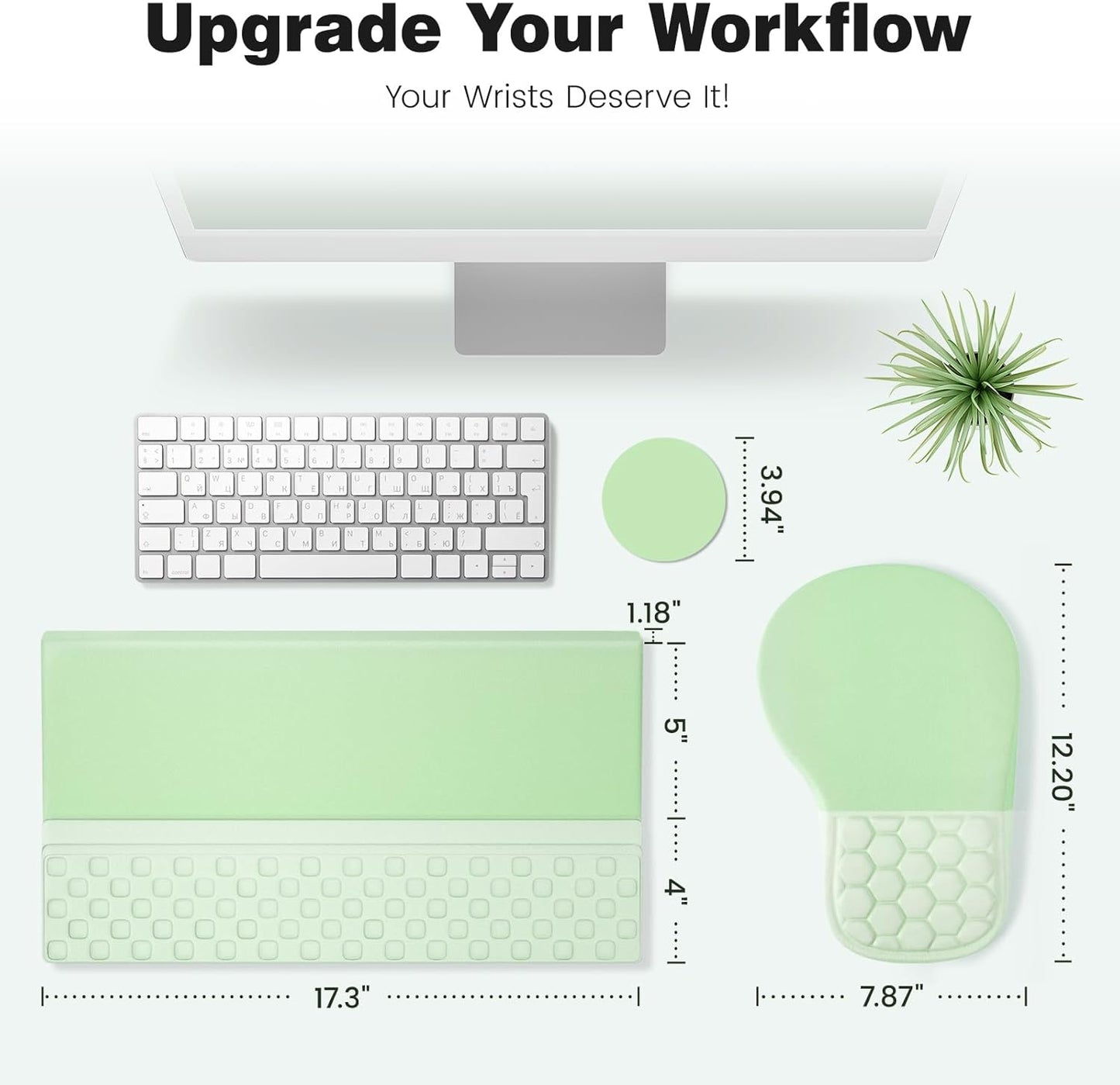 Ospelelf Ergonomic Mouse Pad and Keyboard Stand Wrist Rest Set, Memory Foam Comfort, Pain Relief for Typing, Office Desk Accessories, Moonlit Blossoms