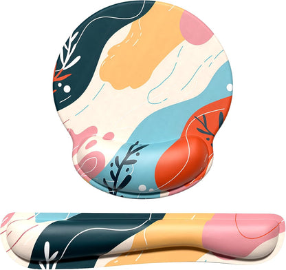 Dapesuom Keyboard Wrist Rest and Mouse Pad with Wrist Support, Cute Memory Foam Cushion for Keyboard and Mouse Set, Ergonomic Desktop Pad Rests with Non Slip Base for Easy Typing & Pain Relief, Pink