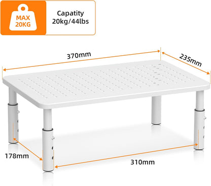 Bracwiser Monitor Stand Riser, Metal Computer Stand, 3 Height Adjustable Screen Riser with Mesh Platform for PS4, Laptop, Printer, Notebook and All Flat Screen, Holds Up to 20KG