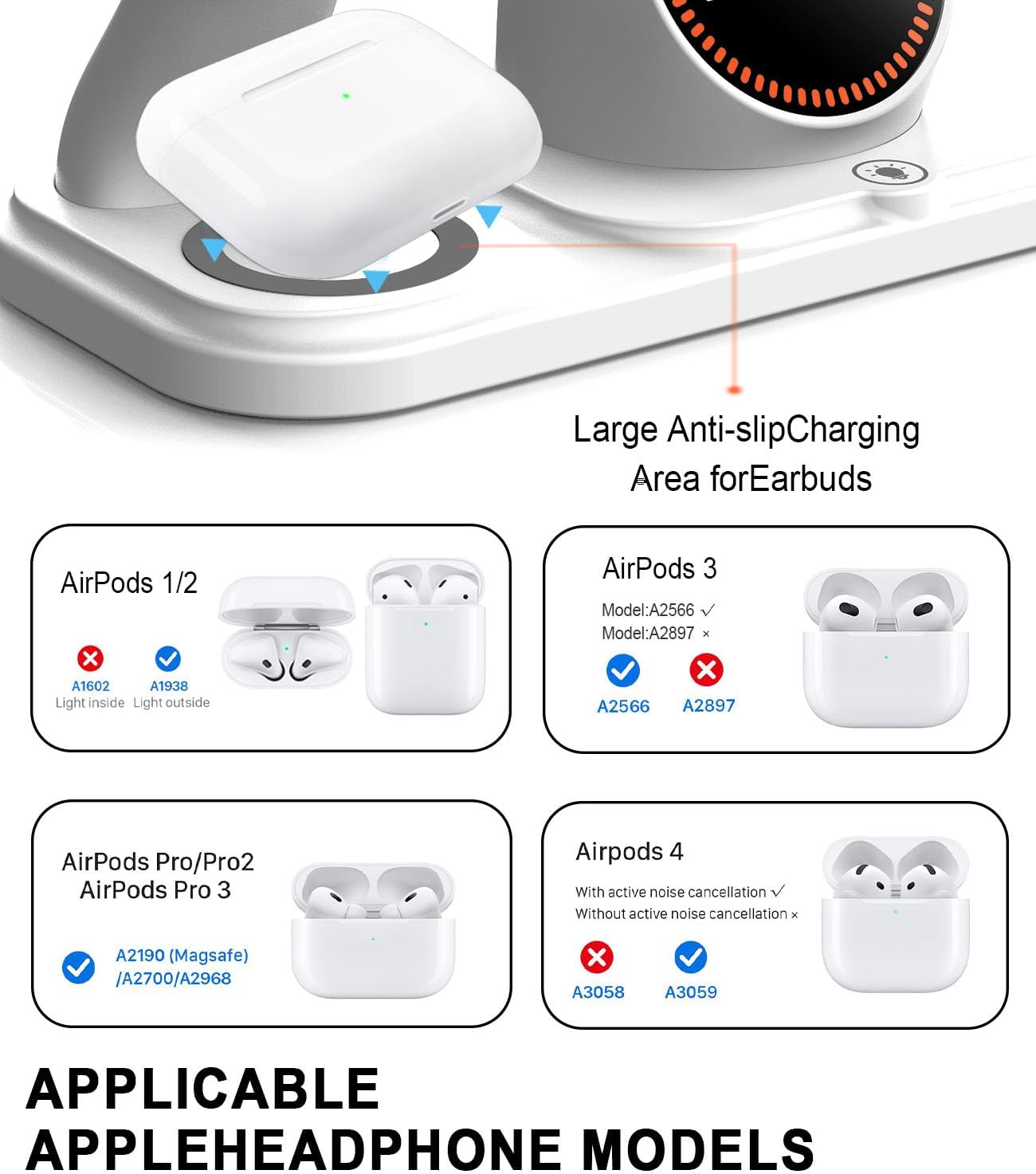Wireless Charging Station with Clock,6-in-1 Charging Stand for Multiple Devices for iPhone 17 16 15 14 13 12 Pro Max, Apple Watch, Airpods, Bluetooth Speaker + RGB Light