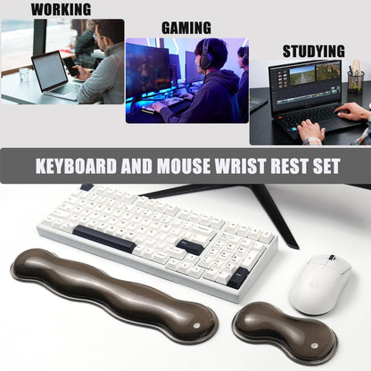 Clear Gel Wrist Rest for Keyboard and Mouse, Green Silicone Mouse Wrist Rest Set, Cute Ergonomic Wrist Rest for Keyboard 60%/75%(Green)