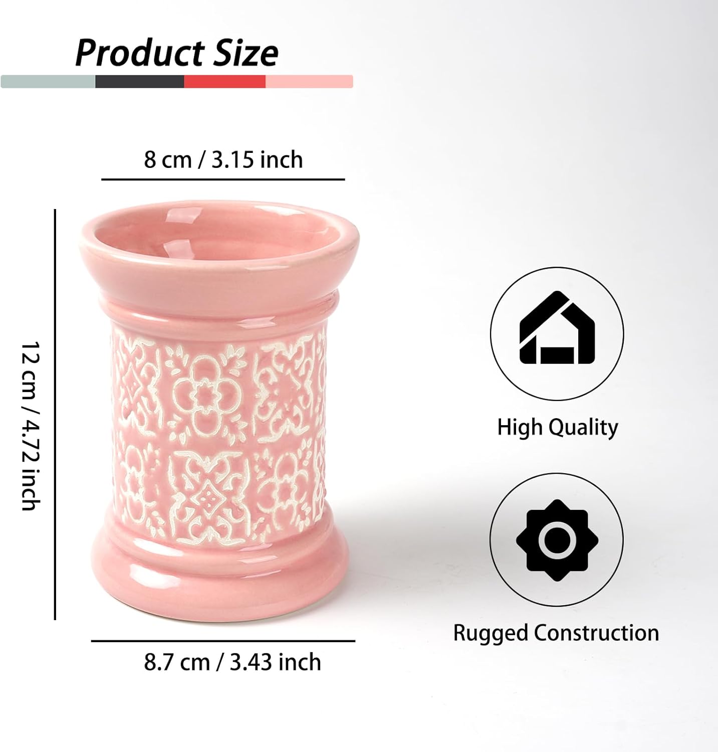 Ceramic Cactus Pen Holder, Cactus Decor Cute Pencil Holder, Makeup Brush Holder for Home, Office Desk Accessories(Dark Green)