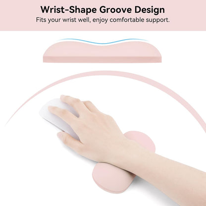 MOSISO Silicone Wrist Rest Pad, Ergonomic Gel Support for Keyboard & Mouse, Soft Comfortable Wrist Cushion for Typing, Gaming, Pain Relief, Office, Laptop Use, Black