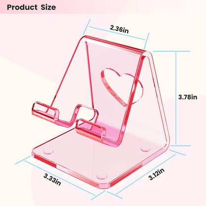 Crpich Acrylic Cell Phone Stand, Portable Phone Holder, Clear Phone Stand for Desk, Compatible with Phone16 15 14 13 Pro Max Mini 12 11 SE, Switch, Android Smartphone, Pad, Tablet, Desk Accessories