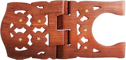IBLAY Beautifully Hand Carved Quran Holy Geeta Bible Holder Support Reading Book Holder Folding Religious Prayer Stand Wooden Holy Book Stand