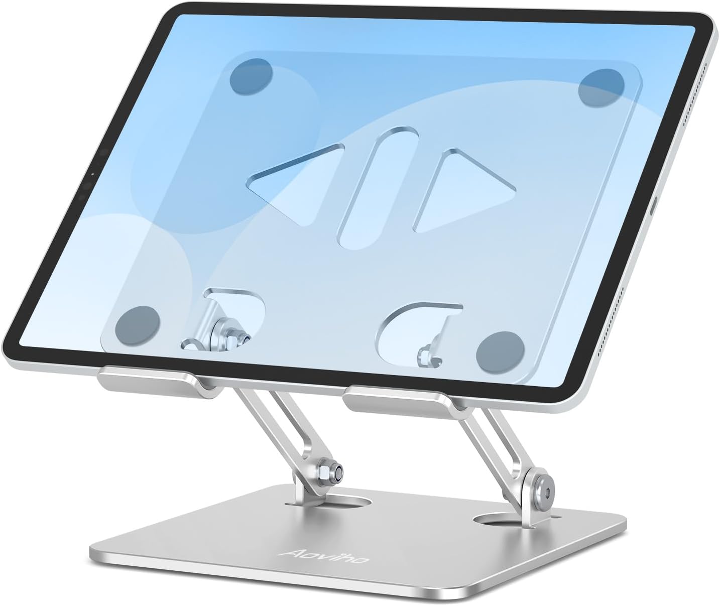 Aoviho Tablet Stand Holder for Desk, Adjustable Desktop Tablet Holder, Foldable Aluminum Tablet Mount for iPad pro 12.9, iPad Air Mini, Samsung Galaxy Tabs Z Fold Kindle Fire 4-12 inch Purple
