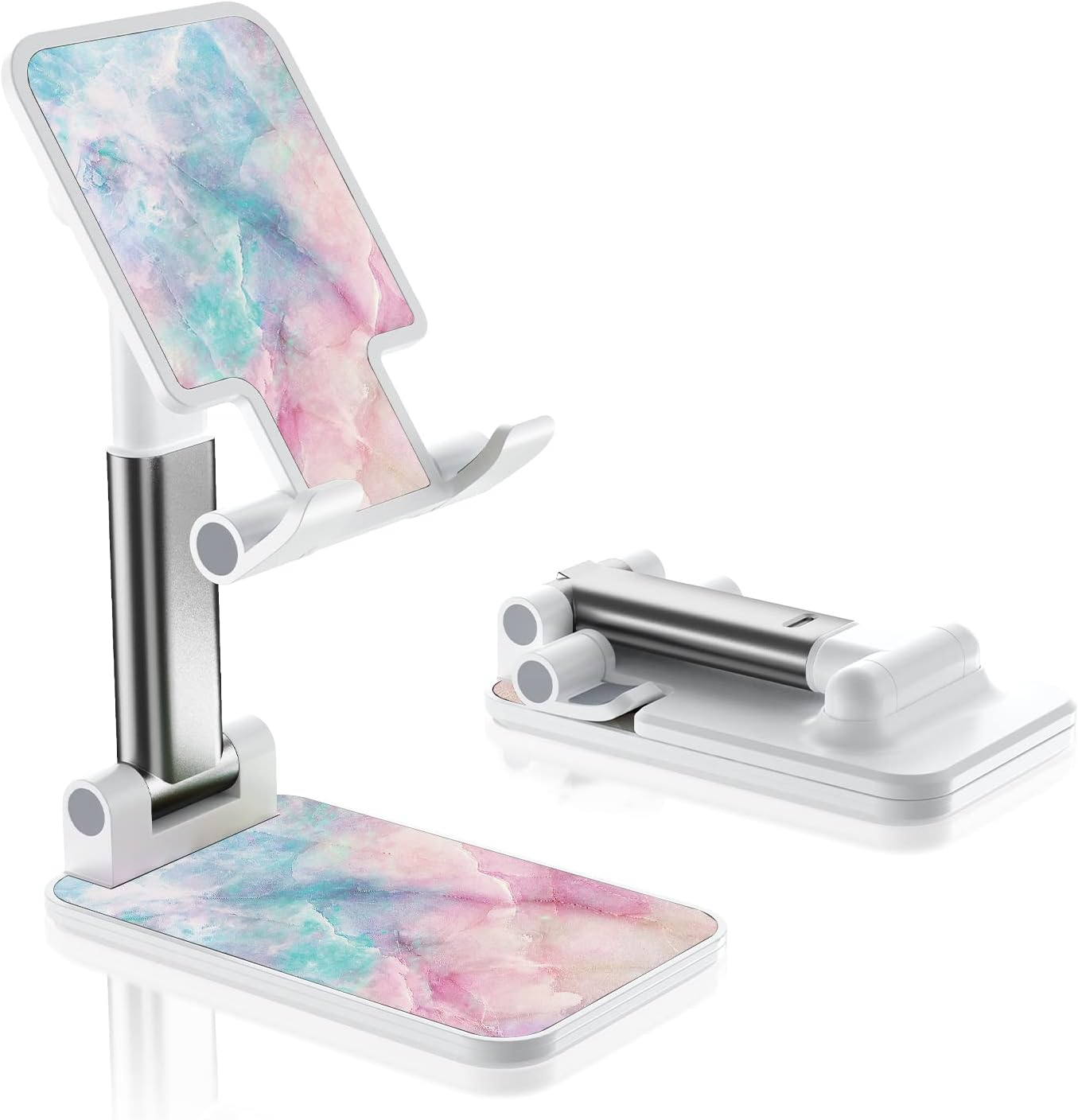 Desk Cell Phone Stand - Adjustable Angle-iPad Holder, Universal Compatible Phone Holder for Desk