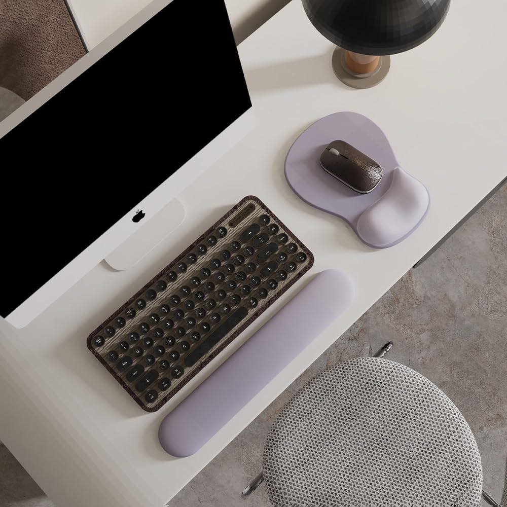 ErgoComfort Gel Wrist Rest Mouse Pad-Ergonomic Office Mousepad with Wrist Support-Non-Slip, Design Desk Accessories Mat for Home&Game Decor (09MochaSand Set)