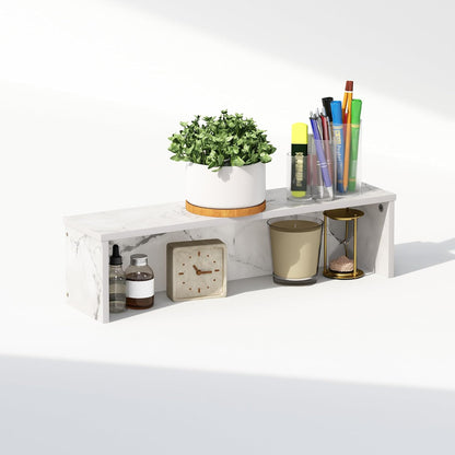 Furinno Classic Desk Organizers and Accessories, 2-Tier Monitor Riser, Office Organization, Desk Top Book Shelf, for Office Supplies, Office Desk Accessories, Dark Espresso