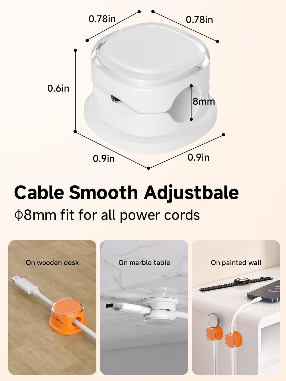 Magnetic Cable Clips, Adjustable Cord Holder Management, Adhesive Wire Keeper Organizer for Home Office Desk Phone PC Car Wall Desktop Nightstand Appliance (9-Pack Black Crystal)