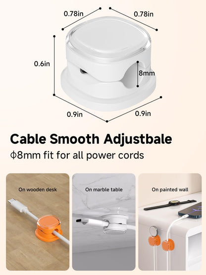 Magnetic Cable Clips, Adjustable Cord Holder Management, Adhesive Wire Keeper Organizer for Home Office Desk Phone PC Car Wall Desktop Nightstand Appliance (9-Pack Black Crystal)