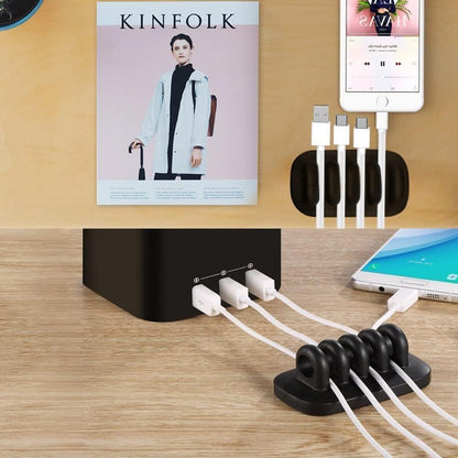 Monaco Cable Clip Holder Weighted Desktop Cord Management Fixture (Black)