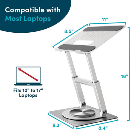 Lifelong Ergonomic Adjustable Laptop Stand for Desk - Height Up to 20" Portable Computer Laptop Riser Holder, Fits All MacBook Air & 10 15 17 Inches Laptops, Back to School Gift for Men & Women