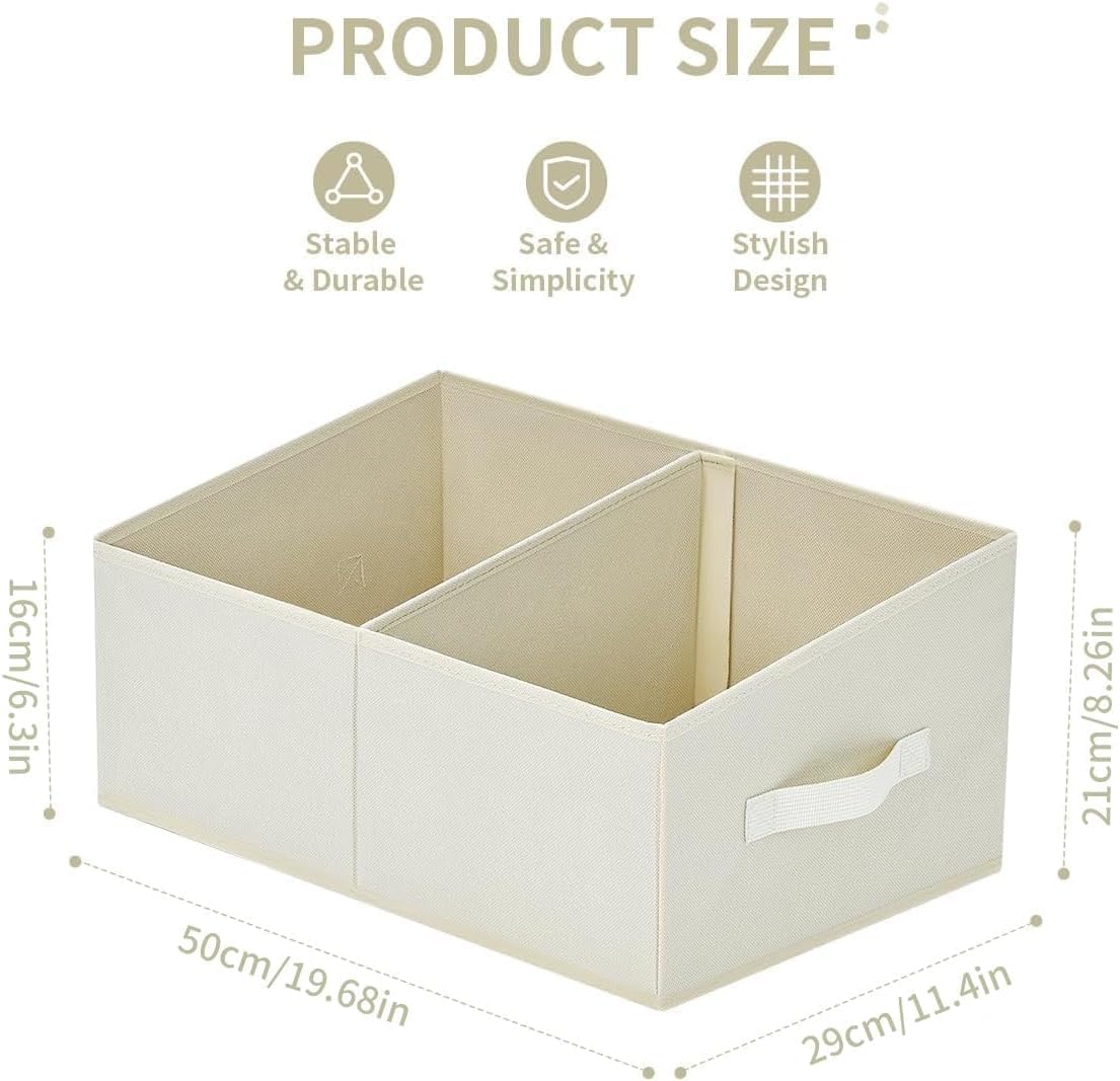 DIMJ Closet Storage Bins, 6 Pack Storage Baskets for Shelves, Foldable Closet Organizer with Handle, Linen Closet Organizers and Storage for Clothes, Toys, Towel, Books (Black)