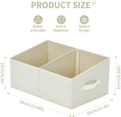 DIMJ Closet Storage Bins, 6 Pack Storage Baskets for Shelves, Foldable Closet Organizer with Handle, Linen Closet Organizers and Storage for Clothes, Toys, Towel, Books (Black)