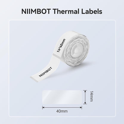 NIIMBOT White Cable Labels Maker Tape for D11/D110/D101 Label Maker, 0.49'' x 4.29''(12.5mm x 109mm), Thermal Label Tape for Home Office Labeling Tape Replacement