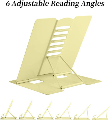 MSDADA Desk Book Stand Metal Reading Rest Book Holder Adjustable Cookbook Documents Holder for Recipes Textbooks Tablet Music Books, Mom Gifts, Gifts for Grandma Mom Mothers Day(Light Purple)
