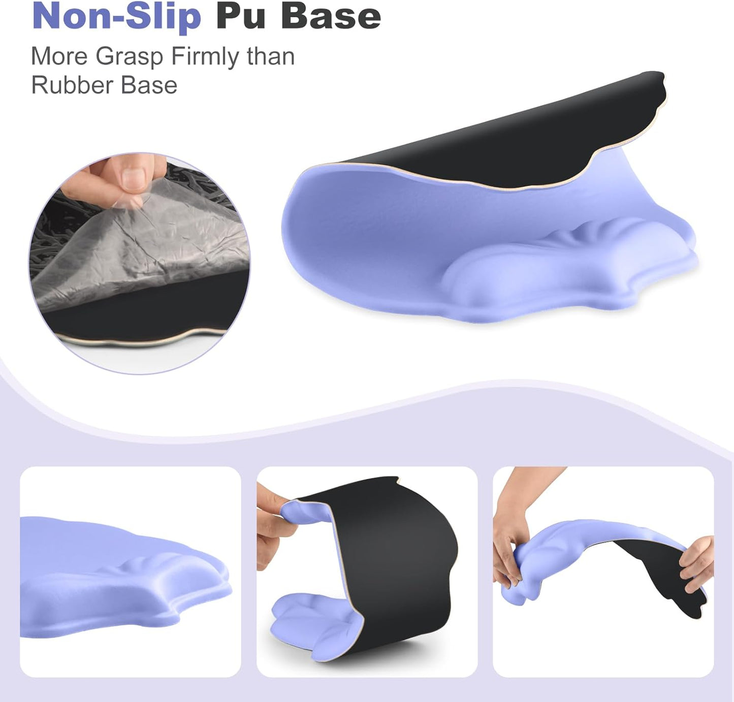 Keyboard Wrist Rest and Mouse Pad with Wrist Support Set, Ergonomic Leaf Shape Mouse Pad with Non-Slip Base, Pain Relief Memory Foam Mousepad for Computer,Laptop,Home Office, Green