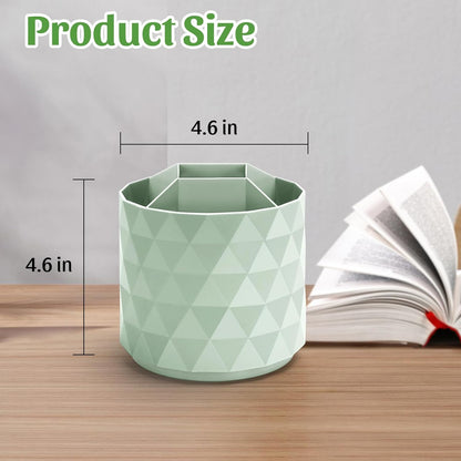 minimaliving Desk Organizer,Sparkling Diamond-like Pen Holder for Desk 360°Rotating Office Accessories,Pencil Cup with 5 Compartments Storage Box Caddy for Office,School,Home,Art Supply(White)