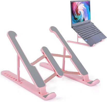 T Legend Aluminum Laptop Stand for Desk, Arae Adjustable Ergonomic Portable Holder, Foldable Computer Stand 6 Angles Anti-Slip Laptop Riser Compatible with 9-15.6 inch Laptops (Aluminum Silver)