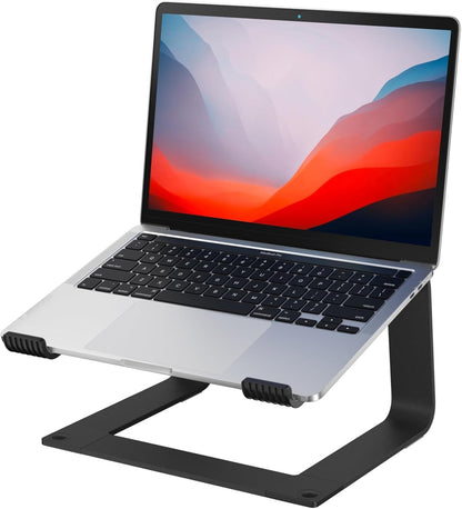 Laptop Stand for Desk Adjustable Computer Stand with 360 Rotating Base Ergonomic Laptop Riser Mount for Desk Foldable Protable Computer Desk Fits with MacBook Pro Air, Round Black