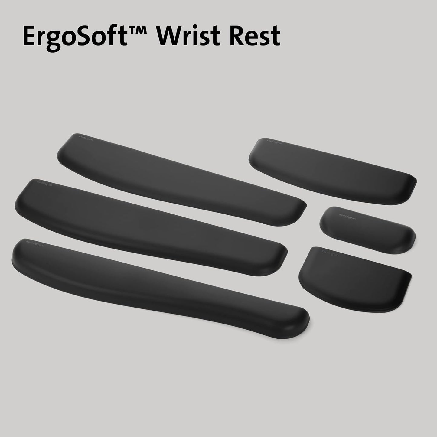 Kensington ErgoSoft Wrist Rest for Slim, Compact Keyboards, Black (K52801WW), 3.9 x 0.4 x 11.1 inches