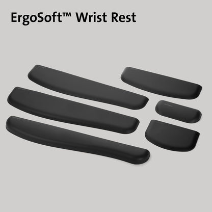 Kensington ErgoSoft Wrist Rest for Slim, Compact Keyboards, Black (K52801WW), 3.9 x 0.4 x 11.1 inches