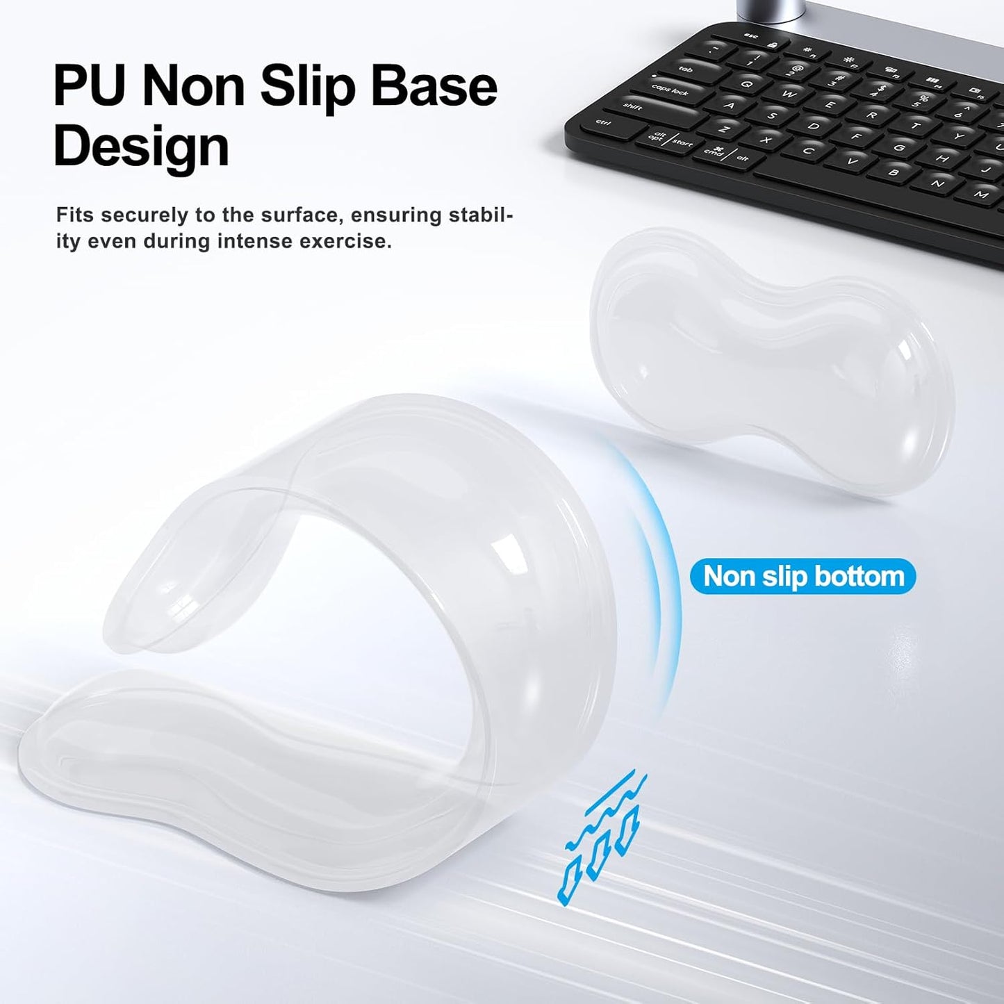 MOKURU Gel Keyboard and Mouse Wrist Rest Set, Comfort Ergonomic Wrist Support, for Wrist Pain Relief, Computer Keyboard Wrist Rest (Black)