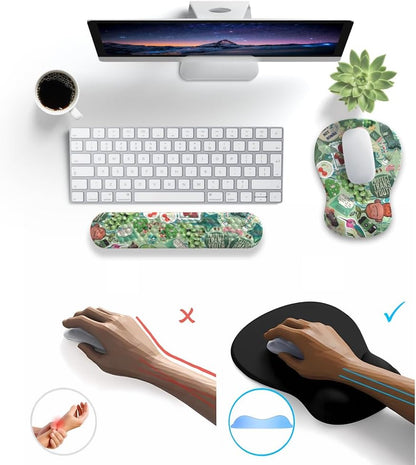 Ghost Book Mousepad with Wrist Rest Halloween Computer Keyboard Mouse Pad Black Cute, Mouse Pad with Wrist Rest for Computer Keyboard, 2 In1 Mousepad with Wrist Support Easy Typing&Relieve Wrist Pai