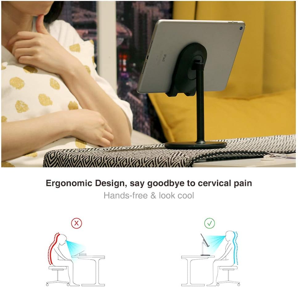 Bright Stone Phone Stand for Desk, Adjustable Cell Phone Holder for Desk, Compatible with 4"-12.9" Phones/Tablet/iPhone/iPad/Switch (Pink)