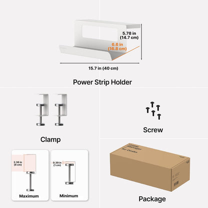 Under Desk Cable Management Tray, Cord Hider, Cord Organizer, Cable Organizer, Cable Hider, Cord Management, No Drilling Required - White Cable Manager for Desk