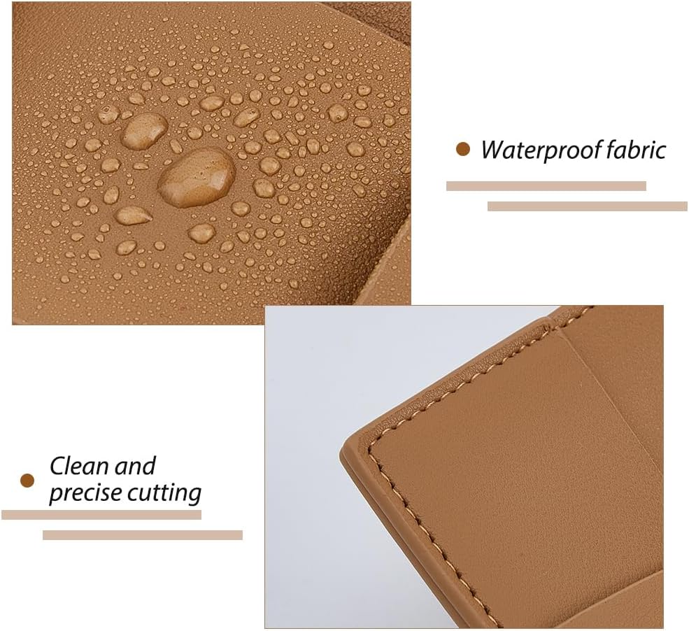 DICOSMETIC Men Women's PU Leather Valet Tray Camel Decorative Key Holder Bowl for Entryway Table Bedside Nightstand Desk Catchall Organizer Tray for Wallet, Watch, Remote, Keys, Cell Phones