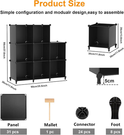 AWTATOS Cube Storage Organizer, 16 Cube Closet Organizer, Stackable Storage Cube Shelves, DIY Portable Closet Clothes Organizer Shelving for Bedroom, Closet, Wardrobe, Bathroom, White