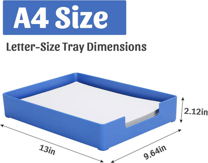 Letter-Size Tray Desk Letter Tray Paper Tray, Sturdy Heavy-Duty Plastic Printer Paper Tray, Single-Tier Stackable File Storage Organizer for Office Home (Clear)