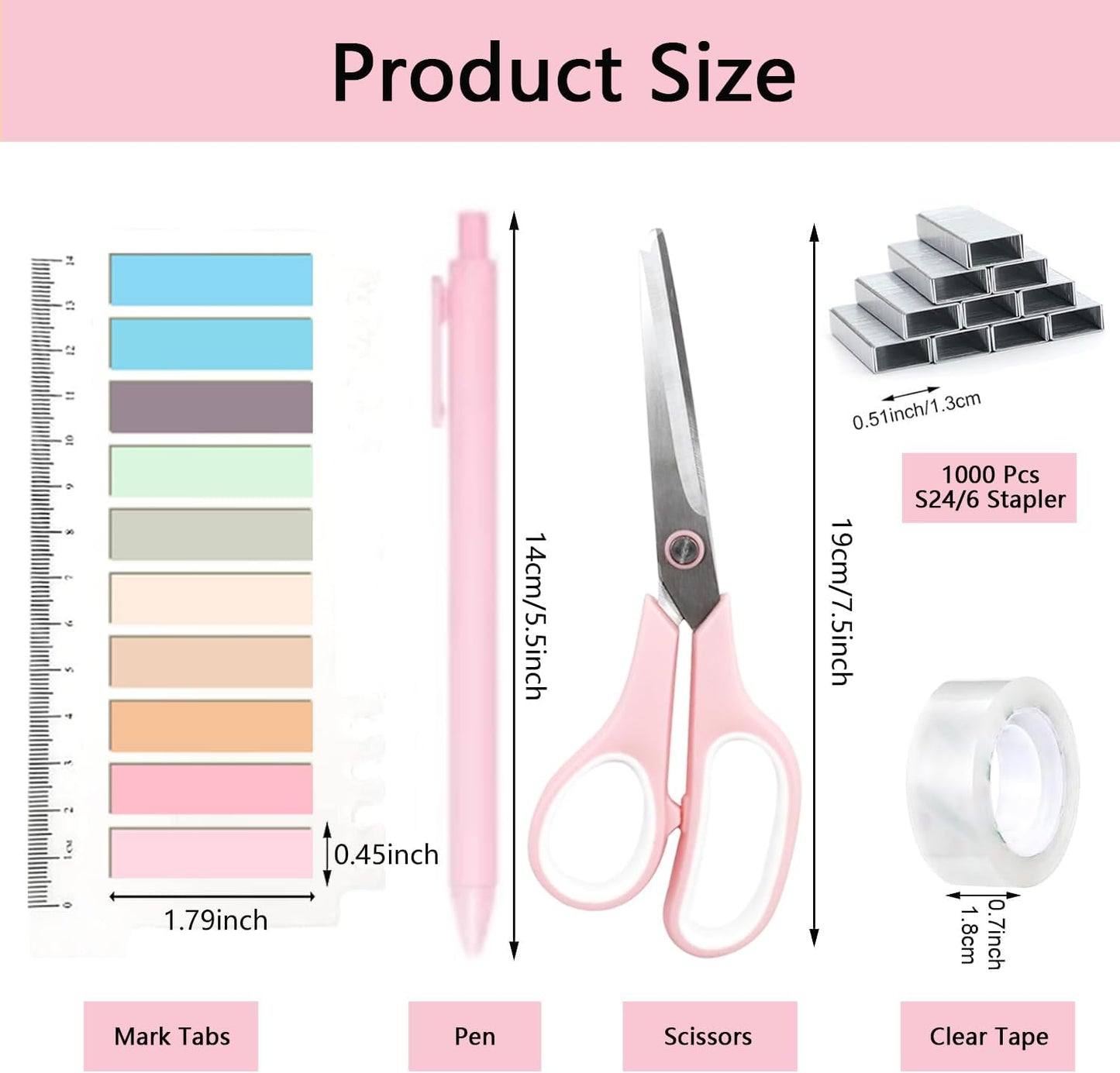 suniya Office Supplies,Gold Desk Accessories,with Stapler,Tape Dispenser,Pen Holder,Scissors,Phone Stand,Staple Remover,Ballpoint Pen,Clear Tape, Staples,Ruler,Clips,Best Gift for Business or Boss