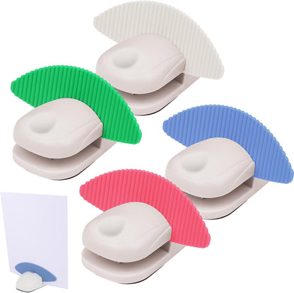 4pcs Paper Holder Stand for Typing with Mat Non-Slip Document Holder Desktop Folder Portable Clipboard Stand Copy Stand Clamp for A4 Paper Office Typing Reading Office Supplies Monitor for Desk