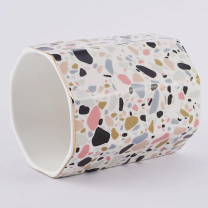 Pencil Holder for Desk Organizer,Ceramic Writing Utensil Storage Organizer Aesthetic Floral Pattern Pen Holder Pen Cup Makeup Brush Holder Creative Gift for Desktop Supplies,School Life Blue