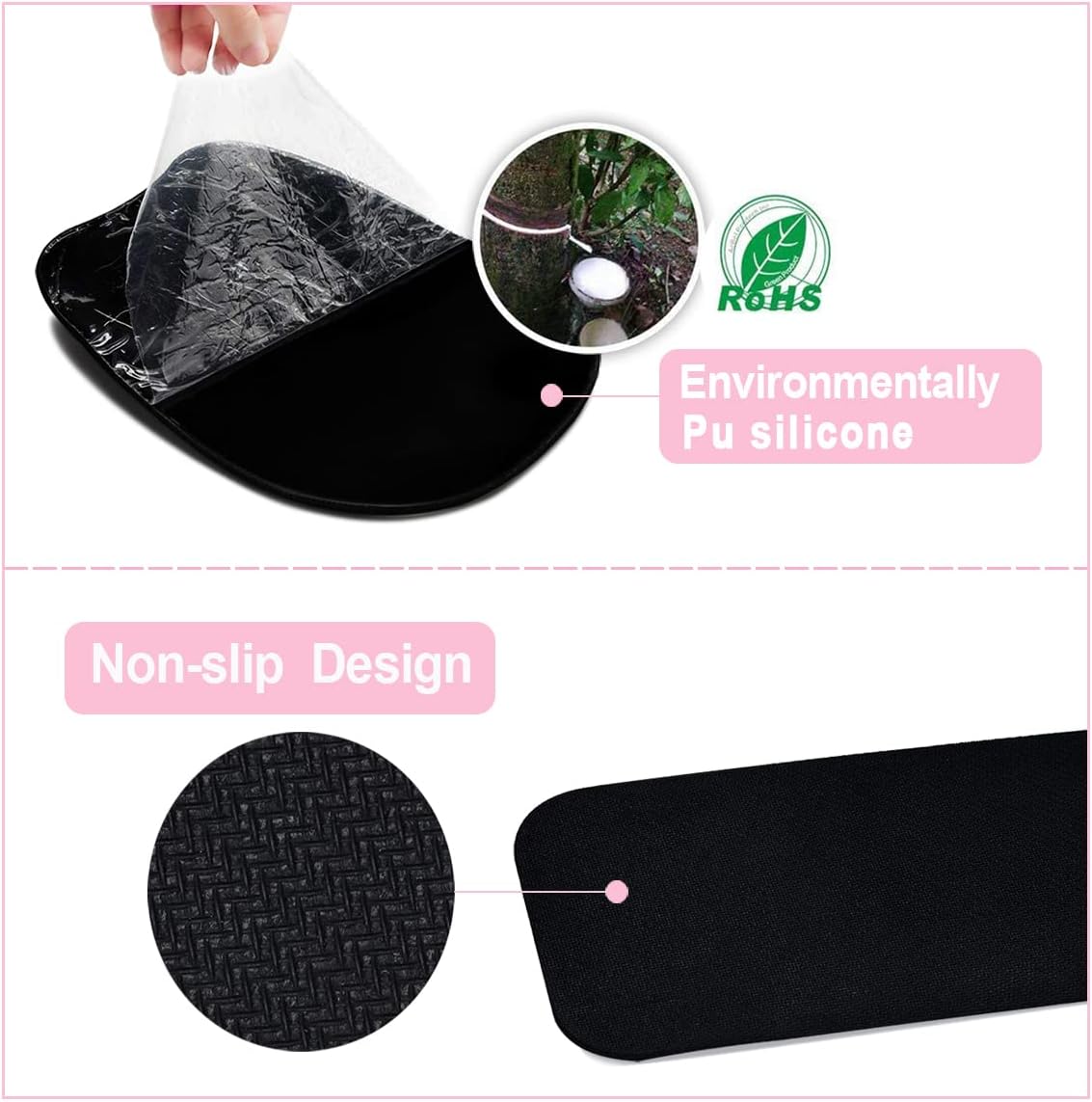 Memory Foam Set Wrist Rest Pad & Mouse Wrist Rest Support,Ergonomic Design for Office,Home,Laptop,Desktop Computer,Gaming Keyboard - Pink
