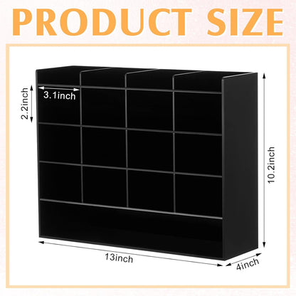 MotiMind Acrylic Pen Organizer Storage for 250 Markers Vertical Marker Organizer Acrylic Pen Display Holder for Office Desk Desktop Stationery Pencil Storage, Clear, 13 x 4 x 12.4 Inch