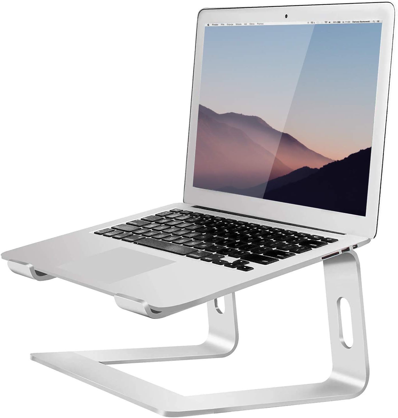 Orionstar Ergonomic Laptop Stand, Premium 5mm Aluminum Riser for 10-15.6 Inch Notebook Computer, Tool-Free Detachable Elevator Holder for Desk Office, Sturdy Riser for Eye-Level Neck Relief (Gold)