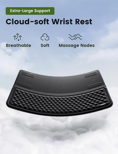 Vaydeer Wrist Rest with Keyboard Stand, Computer Wrist Support Pad, Ergonomic Keyboard Riser Holder Lifter Tray with Wrist Pad, Soft Memory Foam Desk Cushion, Palm Hand Typing for Office Home School