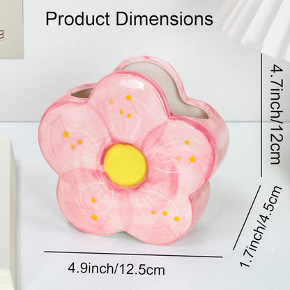 Pink Pencil Holder Pen Holder Office Desk Accessories Aesthetic Cute Flower Home Decor Makeup Brush Holder Vase Birthday Gifts for Women Vanity Toothbrush Holder Kawaii Kitchen Utensil Holder