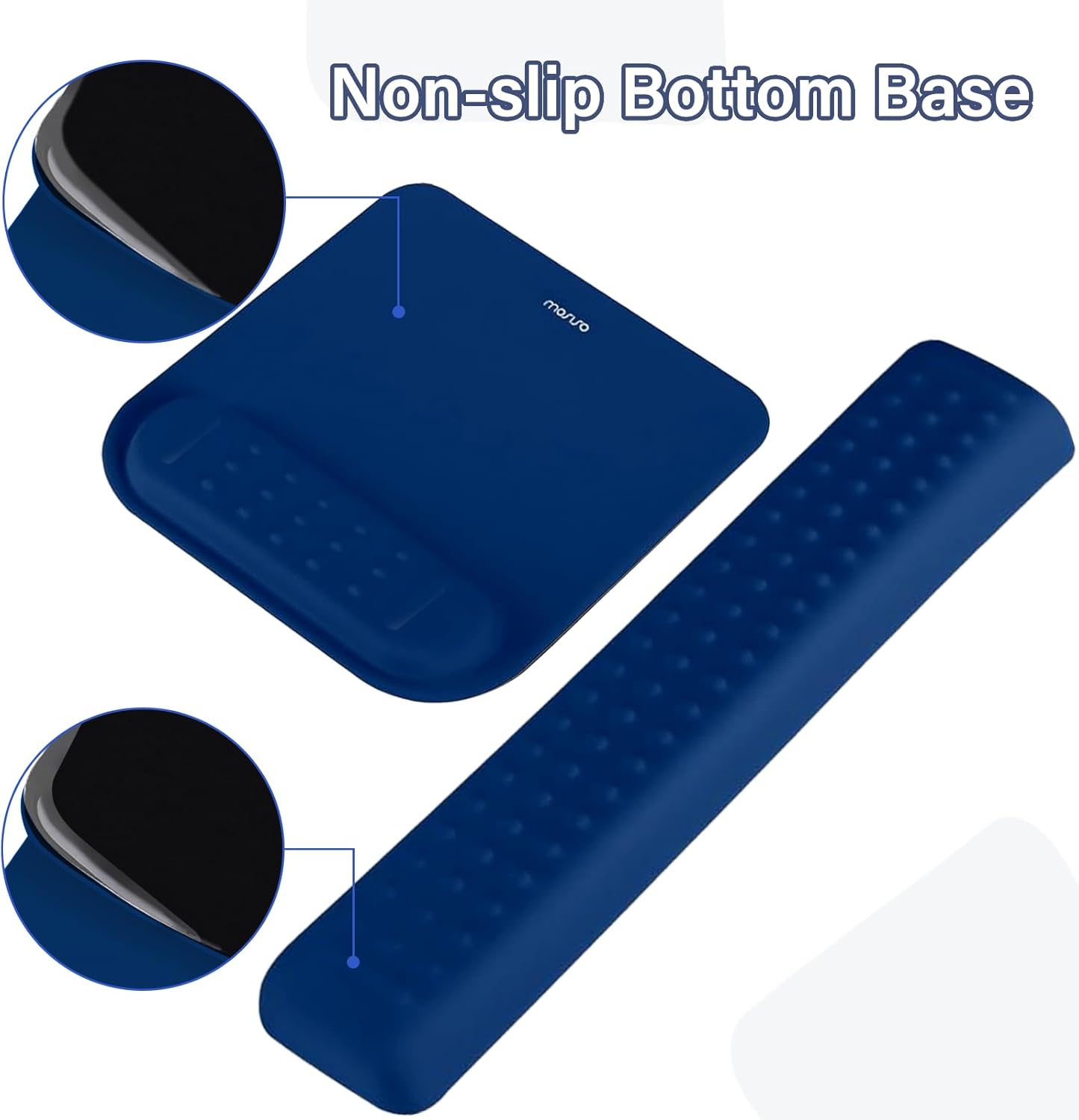 MOSISO Computer Keyboard Stand&Wrist Rest Support for Keyboard &Mouse Pad Set, Ergonomic Massage Wrist Rest Set, Easy Typing Working Acrylic Clear Stand for Office Home, Apricot