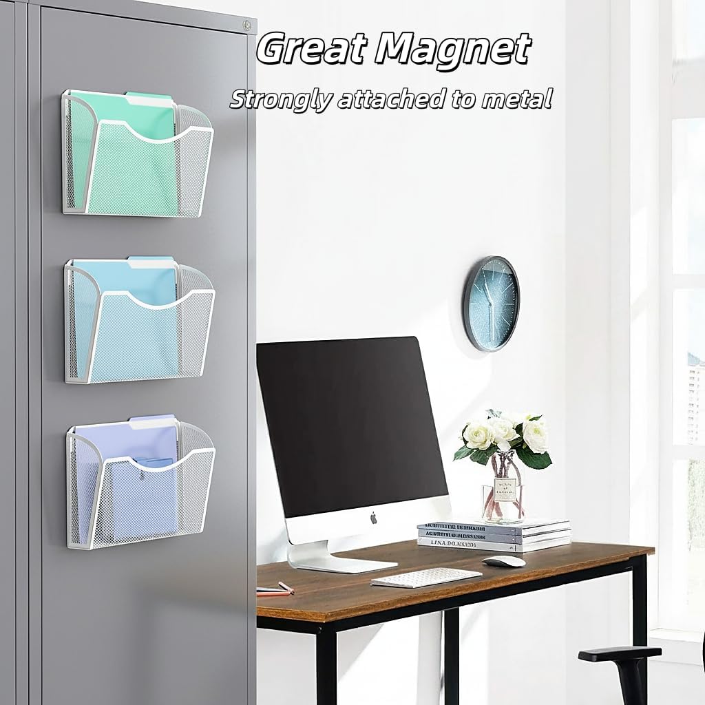 MINDEPOT Wall File Organizer,Hanging Wall Mounted File Folder Binder Holder Mail Organizer for Office,Home and School Supplies