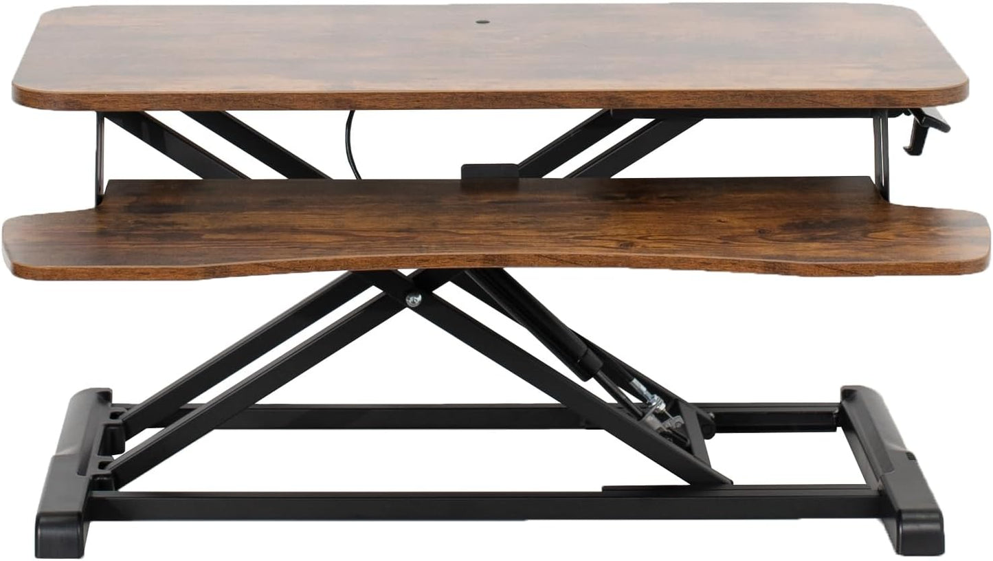 VIVO 26 inch Desk Converter, K Series, Height Adjustable Sit to Stand Riser, Dual Monitor and Laptop Workstation with Keyboard Tray, Black, DESK-V026KB
