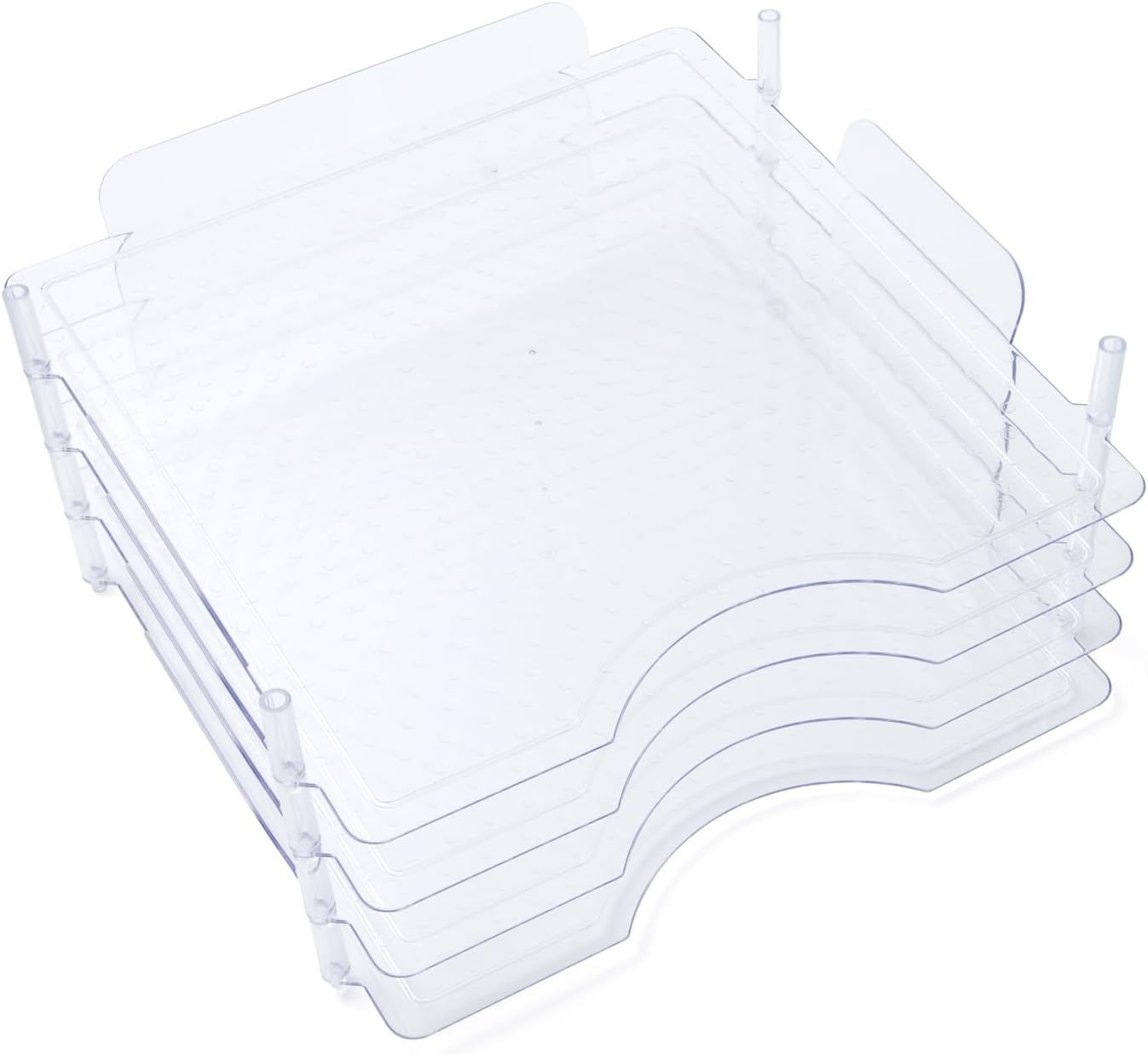 We R Memory Keepers 12x12 Inch Paper Trays, for Storing Paper, Embellishments, Tools, and More, Organization System, 4-Pack of Acrylic Trays, Easy Assembly, and Storage