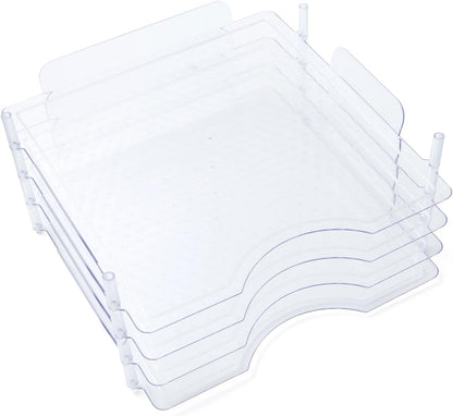 We R Memory Keepers 12x12 Inch Paper Trays, for Storing Paper, Embellishments, Tools, and More, Organization System, 4-Pack of Acrylic Trays, Easy Assembly, and Storage
